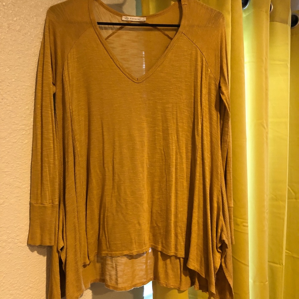 Mustard asymmetrical tunic